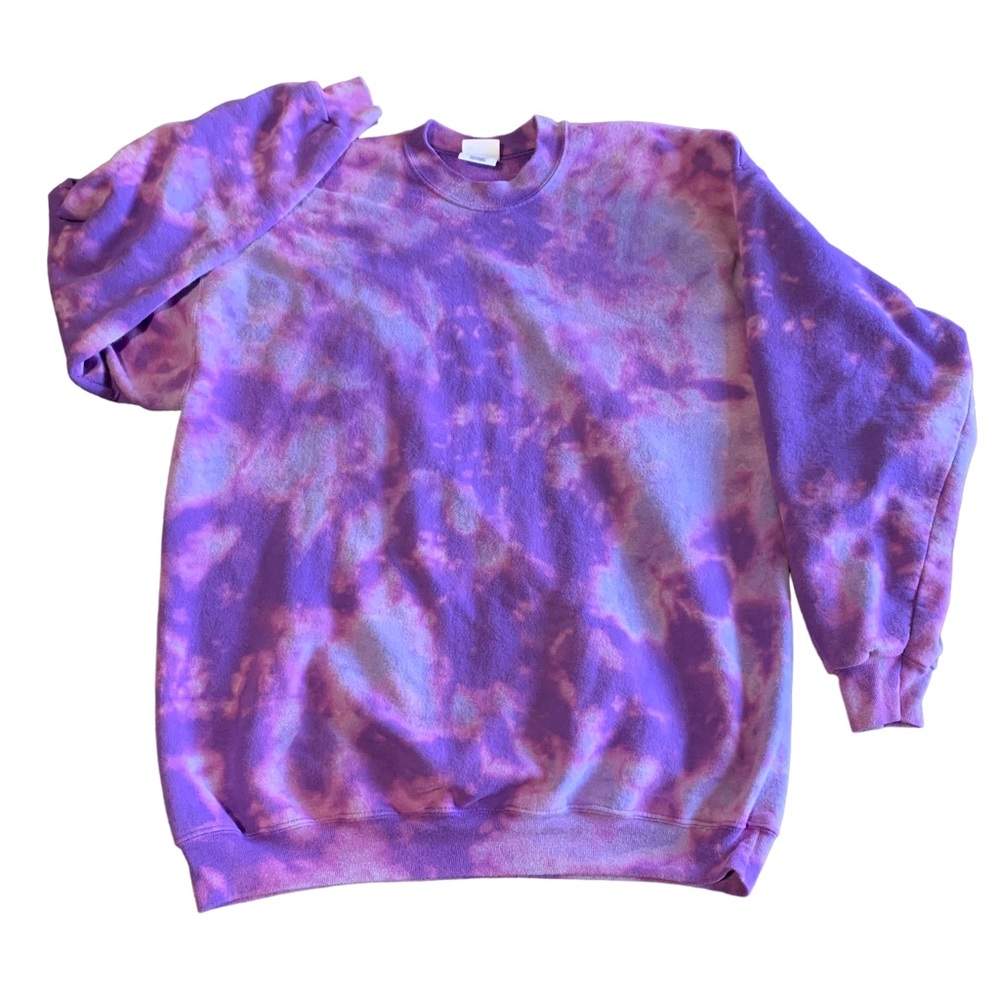 Reverse Tie Dye Purple Crewneck unisex size XL